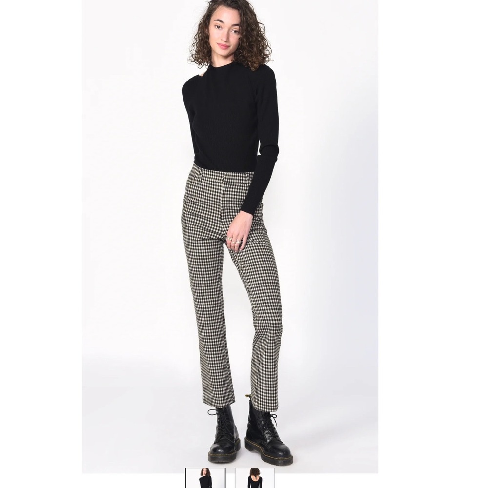 Greylin Gingham Trousers Women M Black White Check Straight Leg G227P6291